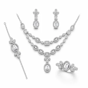 سرویس کامل نقره دوئت امرالد بیضی |  Emerald Oval Duet Silver Set