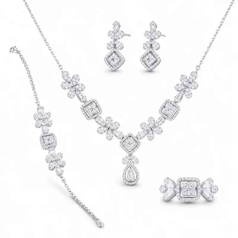 سرویس کامل نقره فلورال مربع Floral Square Silver Set
