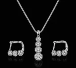نیم ست نقره فلاور نگینی Silver Crystal Flower Half Set