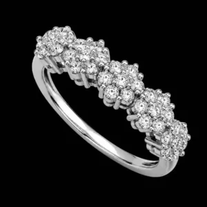انگشتر نقره فلاور نگینی Silver Crystal Flower Ring
