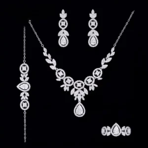 سرویس کامل نقره اشک امرالد Emerald Teardrop Silver Set