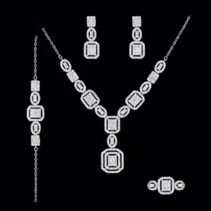 سرویس کامل نقره امرالد بیضی Emerald Oval Silver Set