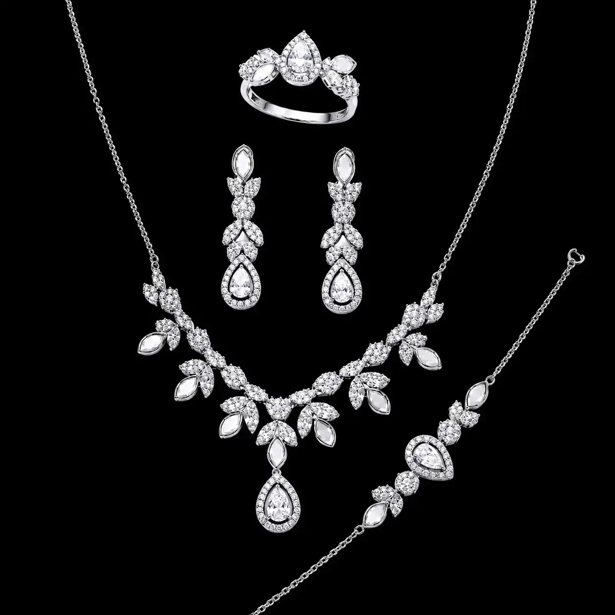 سرویس کامل نقره برگ اشکی Pear Leaf Silver Set