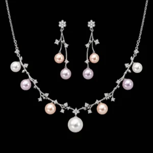 نیم ست نقره مروارید شاخه‌ای | Silver Branch Pearl Half Set