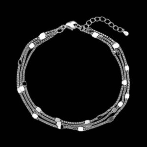 پابند نقره سه‌ردیفه کارتیه | Silver Triple-Strand Cartier Anklet