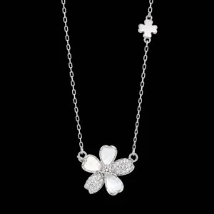 گردنبند نقره شبدر پنج برگ Silver Five-Leaf Clover Necklace
