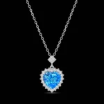 گردنبند نقره قلب آبی Silver Blue Heart Necklace