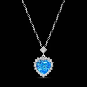 گردنبند نقره قلب آبی Silver Blue Heart Necklace