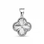 نیم ست نقره ونکلیف تراش‌خورده | Silver Textured Van Cleef Half Set