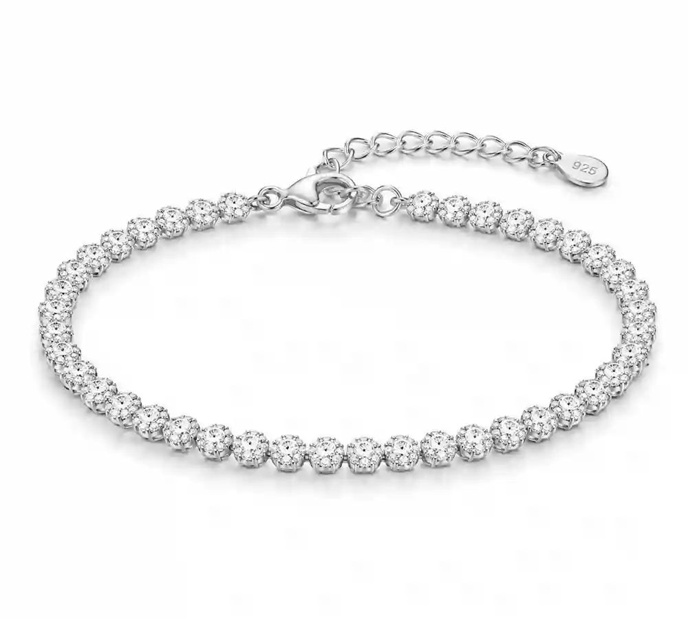 دستبند نقره فلاور نگینی Silver Crystal Flower Bracelet