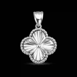 نیم ست نقره ونکلیف تراش‌خورده | Silver Textured Van Cleef Half Set