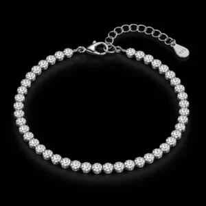 دستبند نقره فلاور نگینی Silver Crystal Flower Bracelet