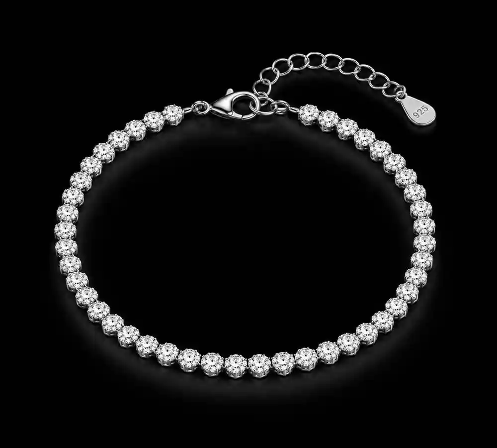 دستبند نقره فلاور نگینی Silver Crystal Flower Bracelet