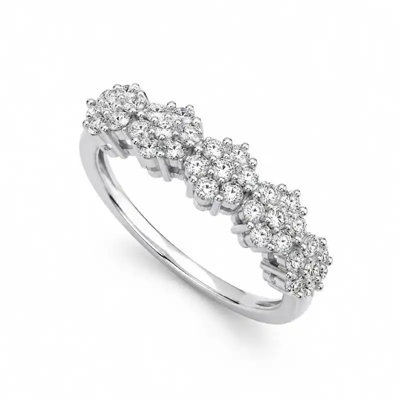 انگشتر نقره فلاور نگینی Silver Crystal Flower Ring