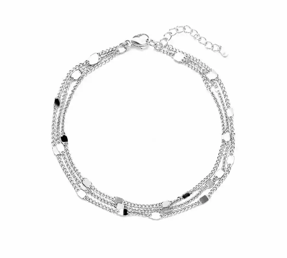 پابند نقره سه‌ردیفه کارتیه | Silver Triple-Strand Cartier Anklet