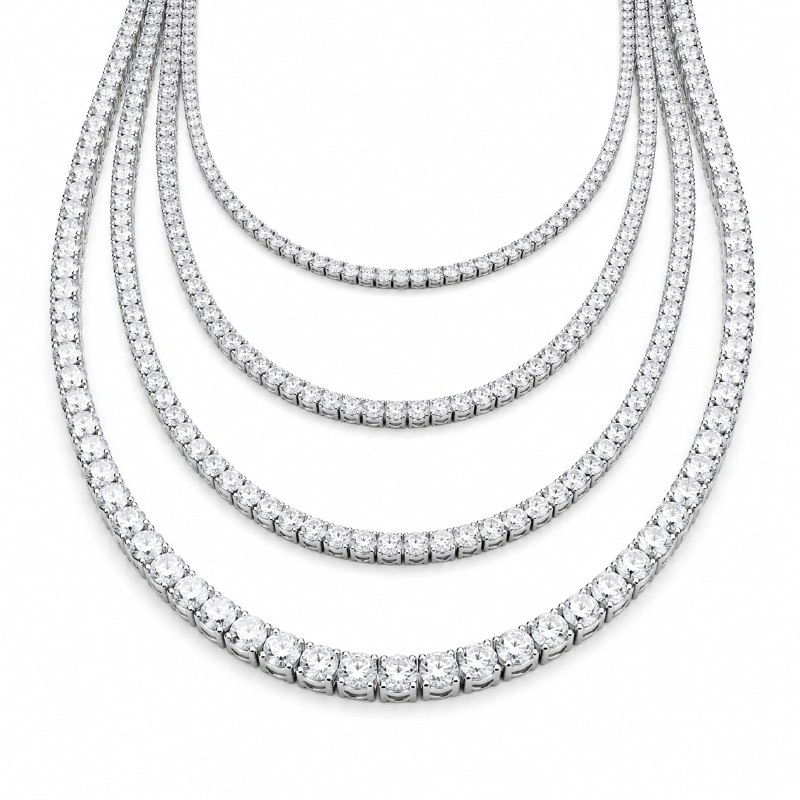 گردنبند نقره تنیسی ایتالیایی وارداتی1 Silver Tennis necklace1 گردنبند نقره تنیسی ایتالیایی وارداتی Silver Tennis necklace