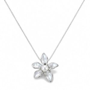 گردنبند نقره فلاور مروارید Silver Pearl Flower Necklace