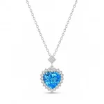 گردنبند نقره قلب آبی Silver Blue Heart Necklace