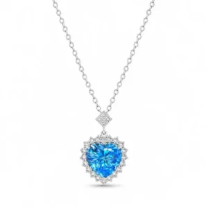 گردنبند نقره قلب آبی Silver Blue Heart Necklace